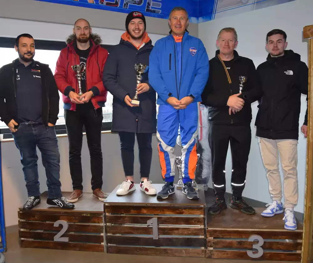 podium des pilotes masters de la manche 5 du challenge hivernal 2023 2024 