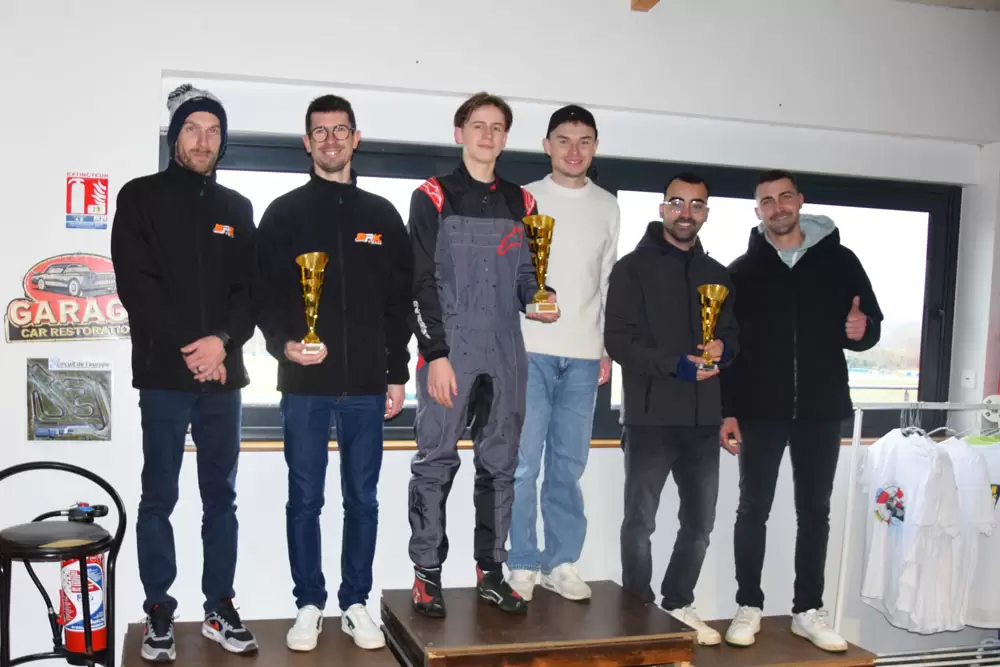 les pilotes au podium du challenge hivernal juniors manche 5 2025 2026