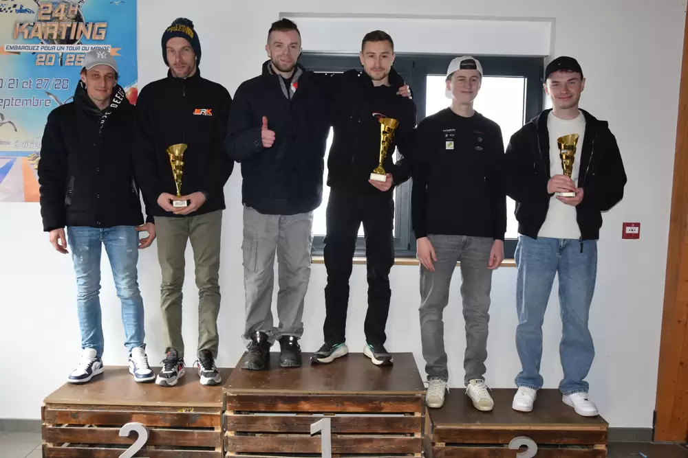 les pilotes au podium du challenge hivernal juniors manche 9 2025 2026