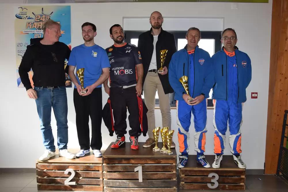 les pilotes au podium du challenge hivernal masters manche 9 2025 2026